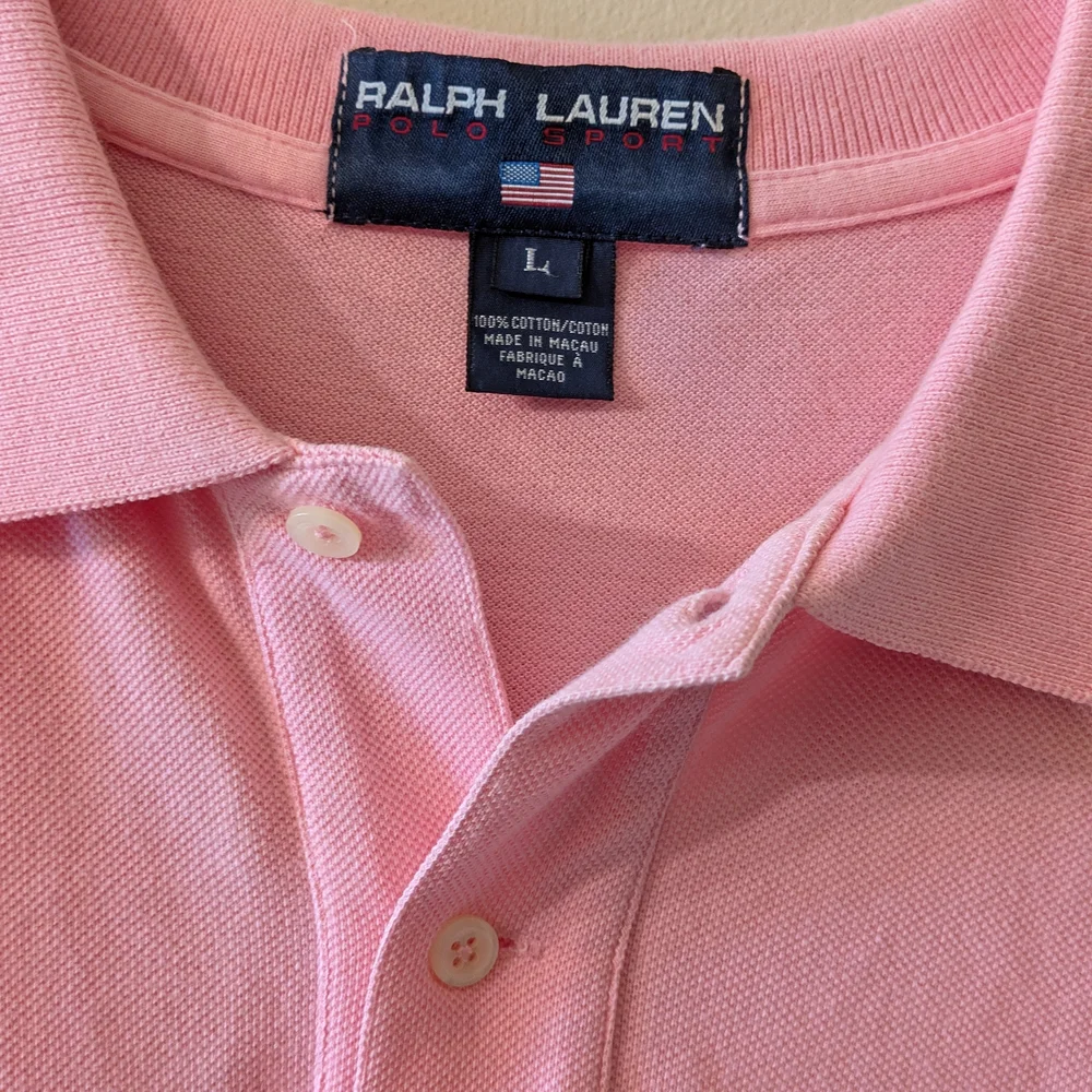 Ralph Lauren Men's Polo Shirt -Pink, Green, Blue With White Stripes Vintage - Picture 9 of 11